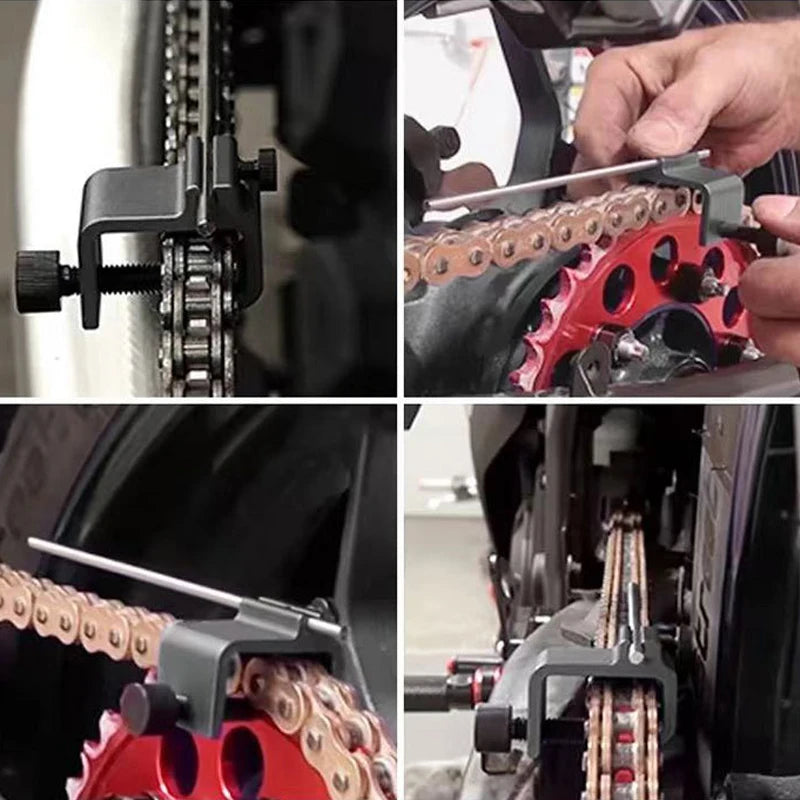 Motorcycle Chain Straightener ATV Chain Alignment Parts Tool Positioning Straightener Chain Repair Tool Alignment Accessories