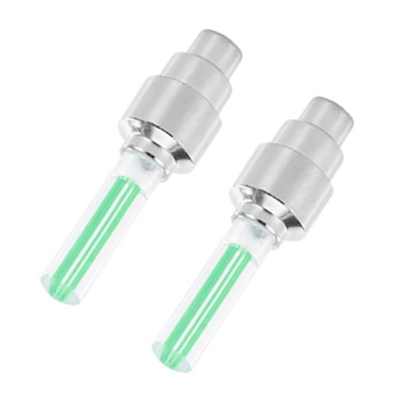 2/4Pcs Car Motorcycle Bicycle Tire Valve Caps Light LED Neon Flash Lamp Waterproof Tyre Universal Wheel Lights Car Accessories