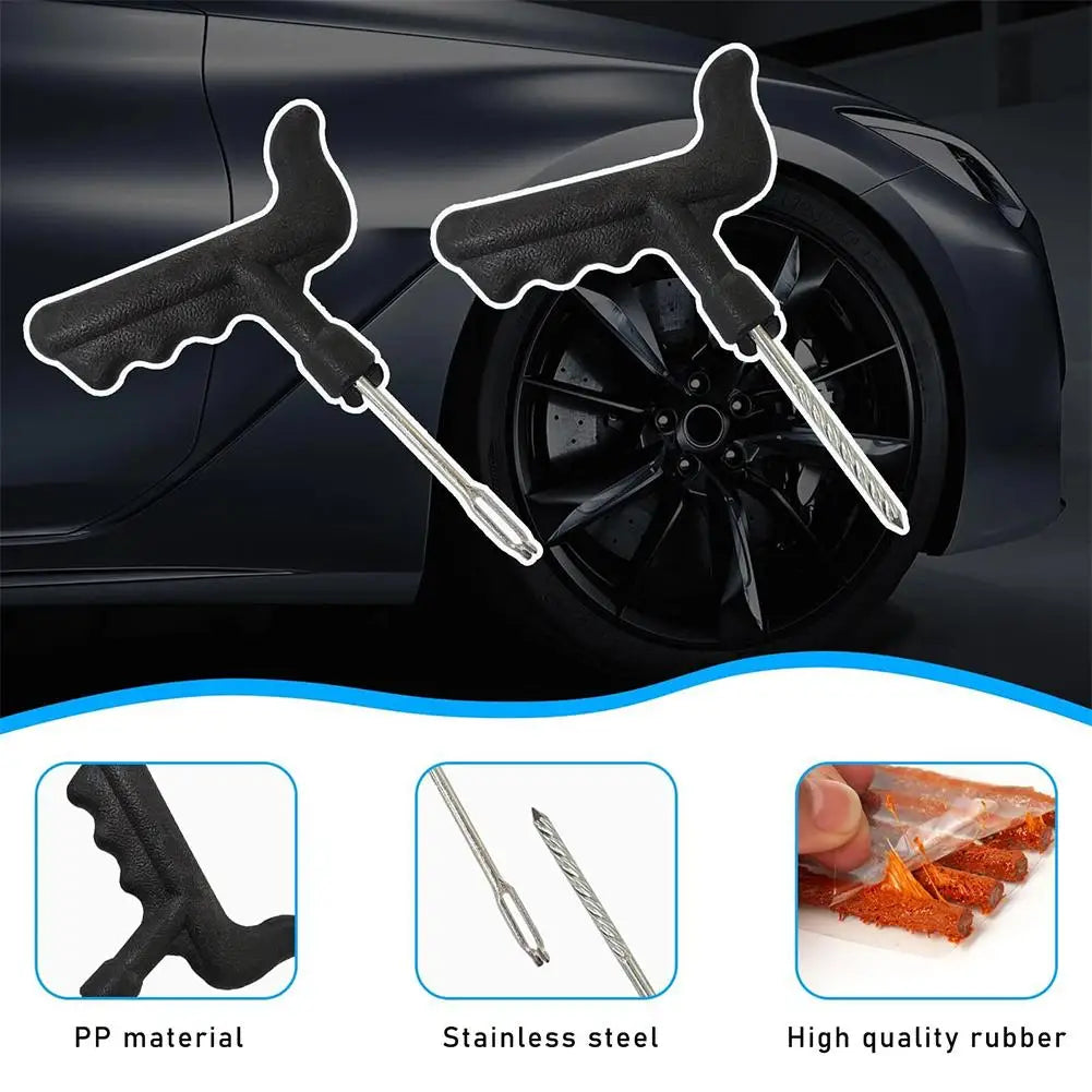 Tire Repair Kit Quick Motorcycle Emergency Tubeless Tire Puncture Repair Tools Tire Rubber Strips Puncture Plugs Repair Tool
