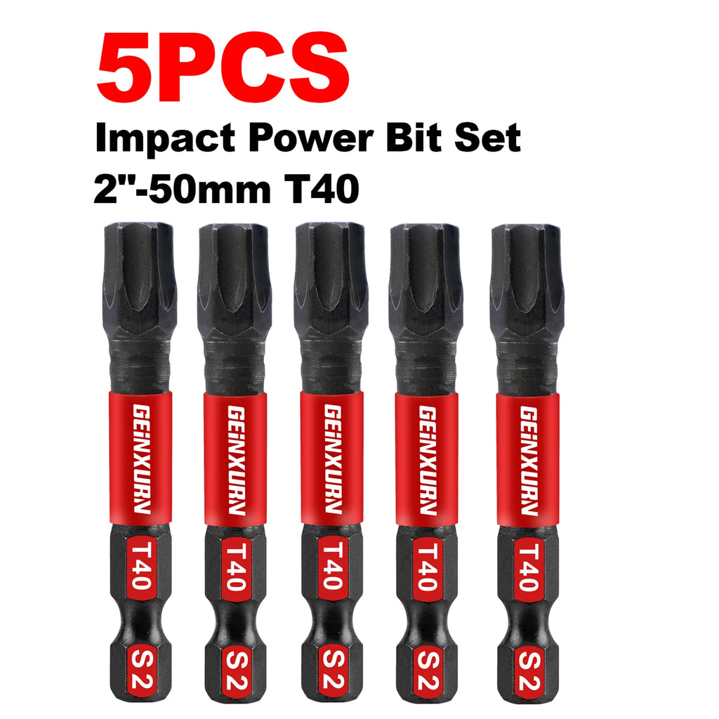 Geinxurn 2In S2 Magnetic T40 Torx Bits Set, Motorcycle Repair Tools & Suitable for Motorcycle Maintenance