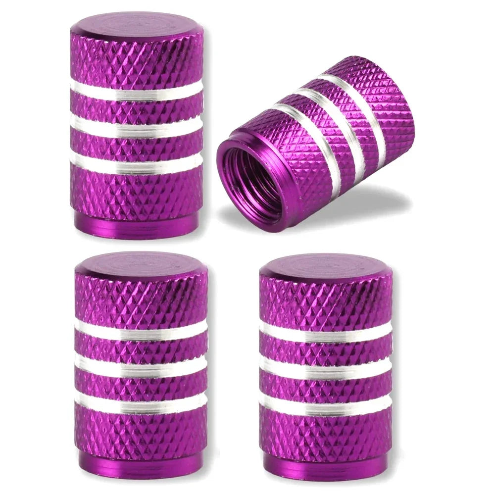 Aluminum Alloy Tire Valve Stem Caps 4 Pcs Universal Stem Covers for Cars Motorcycles and Bikes Auto Tire Accessoires