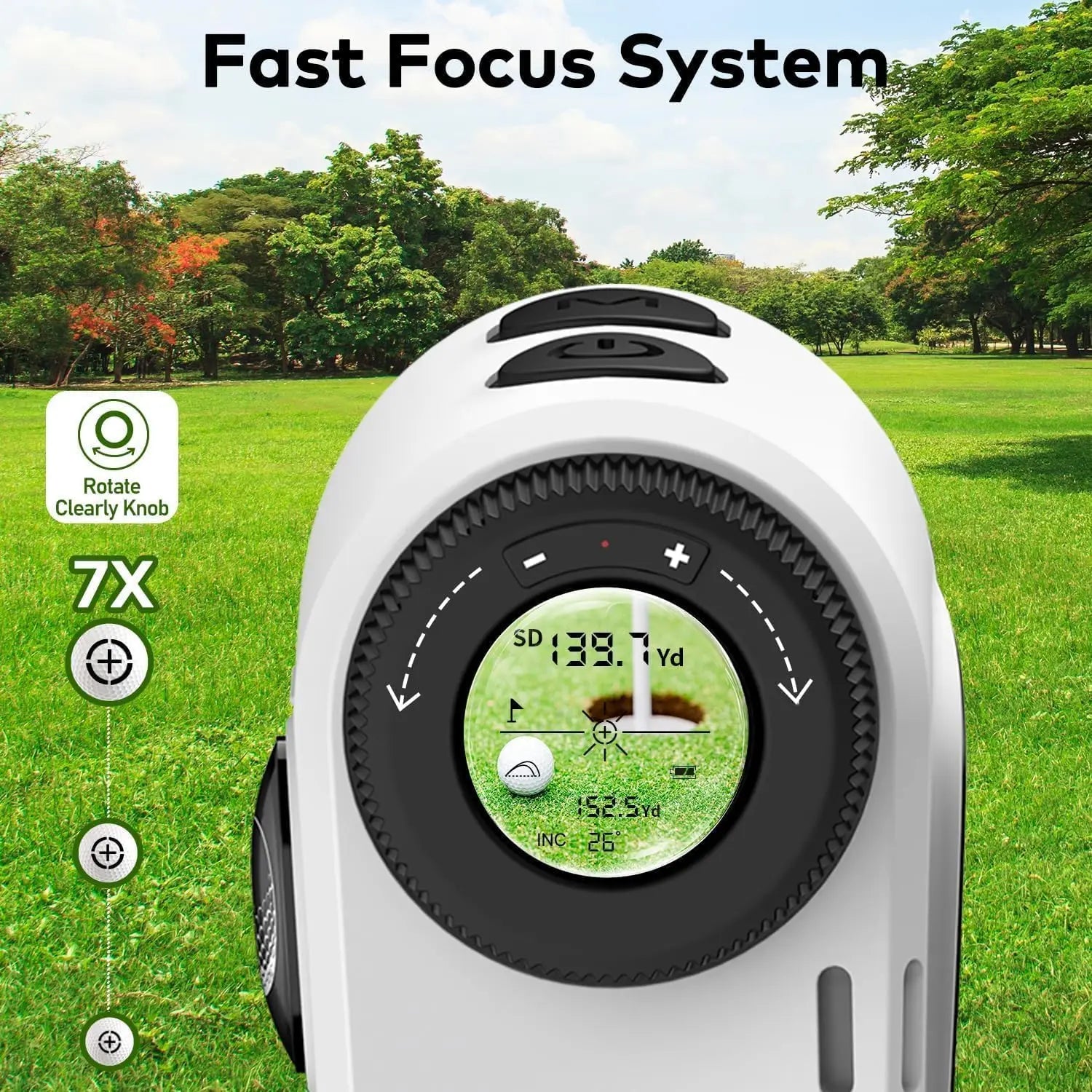 KOKVP Golf Rangefinder 7X 905nm 1200 Yard Multifunctional Rangefinder Monocular Telescope with Slope Compensation Flag Lock Vibration USB Rechargeable for Golfer and Outdoor Measuring