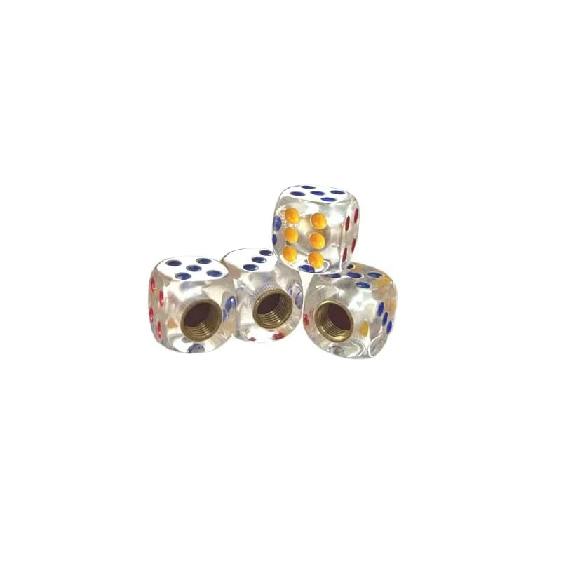 Dice Valve Cap Acrylic Motorcycle Wheel Stem Cover Bicycle Dustproof Stem Cap Multicolored Tire Cap for Bike Car Bicycle Truck