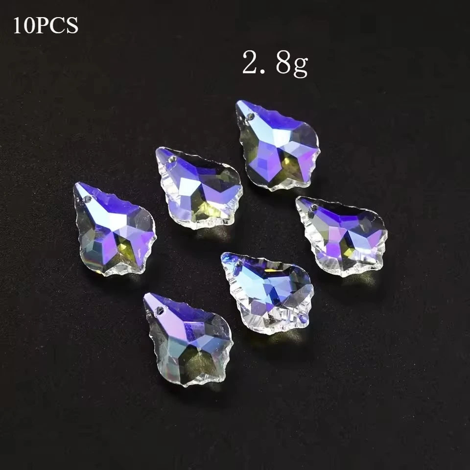 10pcs 20mm Crystal Beads DIY Suncatcher Making Pendant Moon Star Chandelier Parts Lamp Bead Charms for Necklace Earrings Jewelry