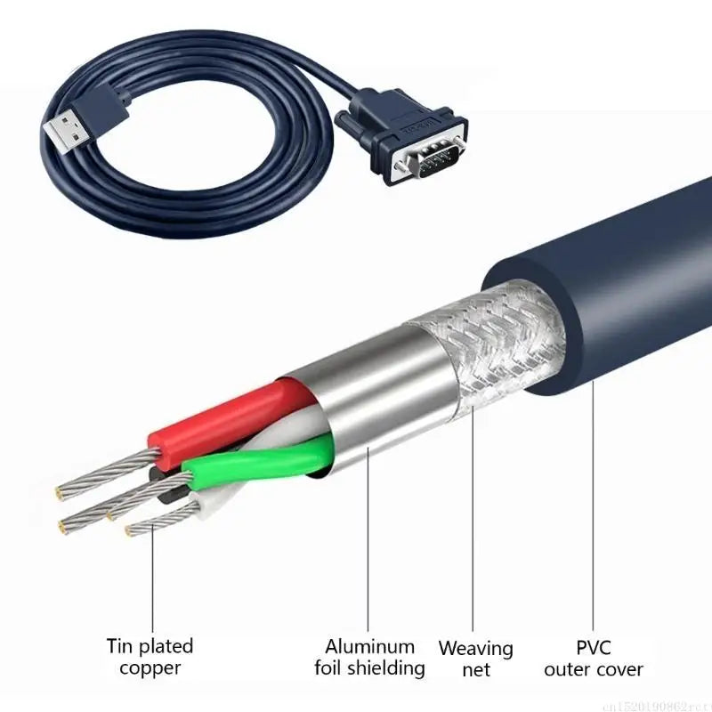 D5BB USB To RS232 DB9Pin Serial Adapter Cable Support For Digital Devices Connection