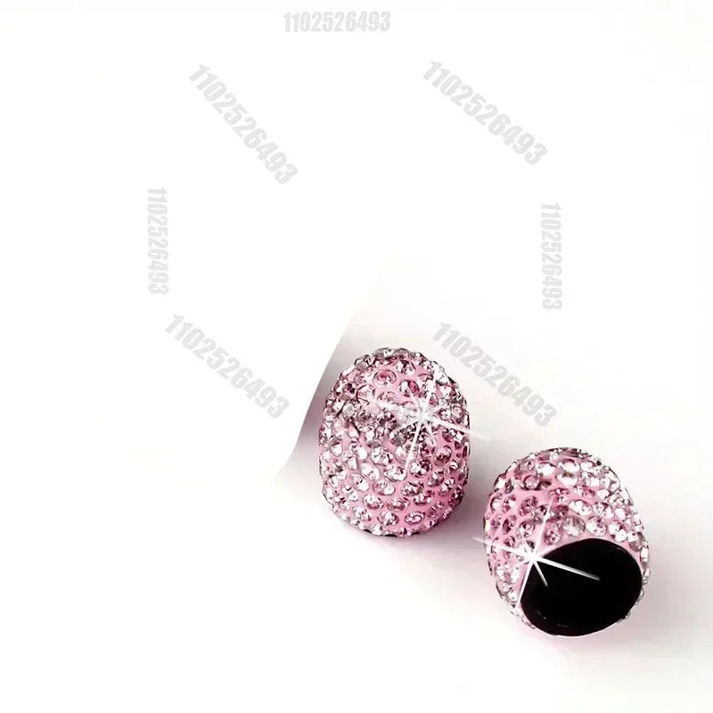 4/2pcs Diamond Crystal Motorcycle Car Tire Valve Caps Shining Dust-proof Wheel Valve Cover Vehicle Bling Valve Cap Styling Toos