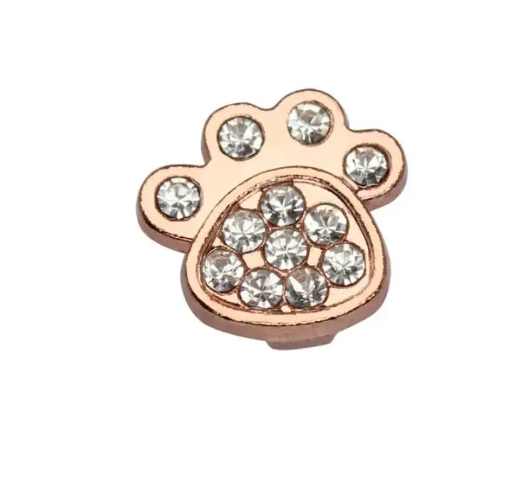 30PC/lot Hole 10MM Heart Star Slide Charm Paw Butterfly Crown DIY Charms for 10mm Bracelet Wristband Jewelry Making