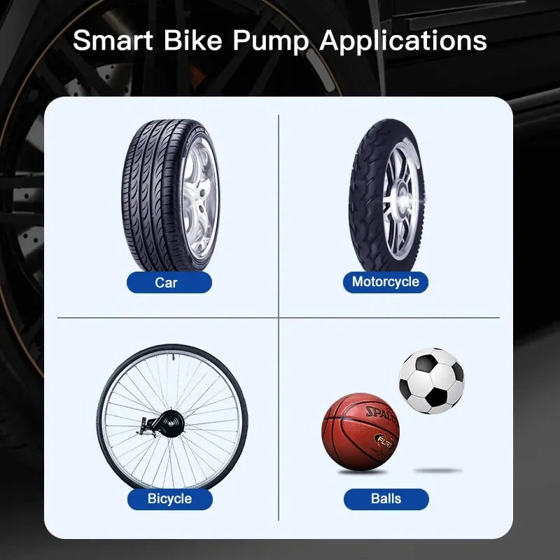 Portable Electric Tire Inflator Pump Wireless Car Air Compressor 150PSI Mini Car Air Pump For Car Motorcycle Bicycle Tire