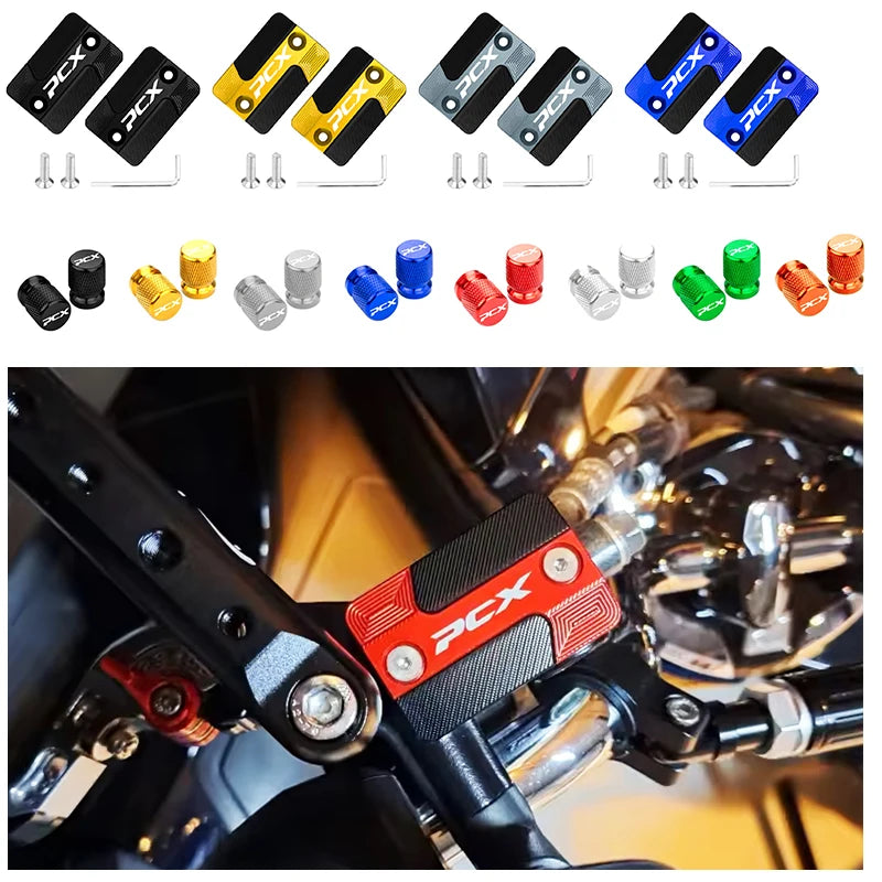 Motorcycle Accessories Brake Fluid Tank Oil Cup For Honda PCX125 PCX150 PCX160 PCX 125 PCX 160 PCX 150 PCX Tire Valve Caps Cover