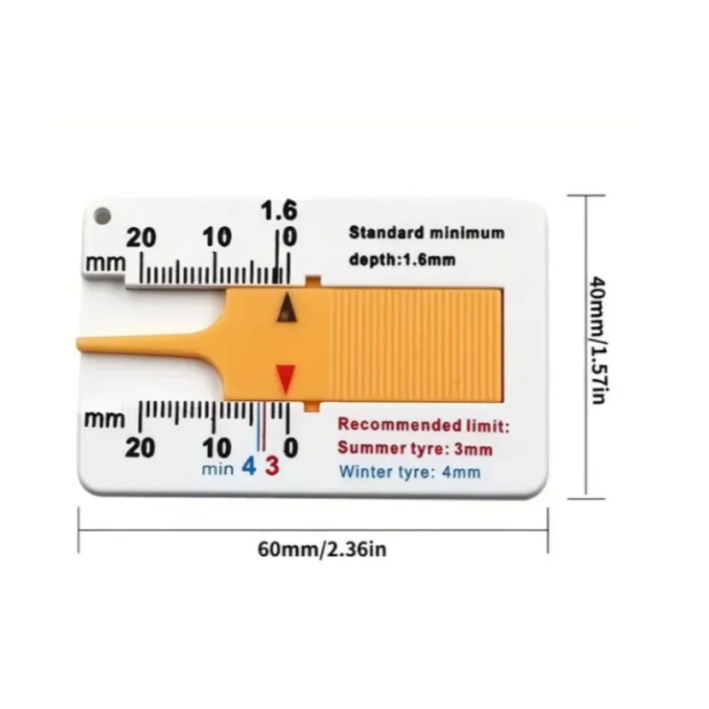 1PC Portable Tire Tread Depth Gauge 0-20mm Vernier Caliper Ruler for Car Motorcycle Truck Maintenance