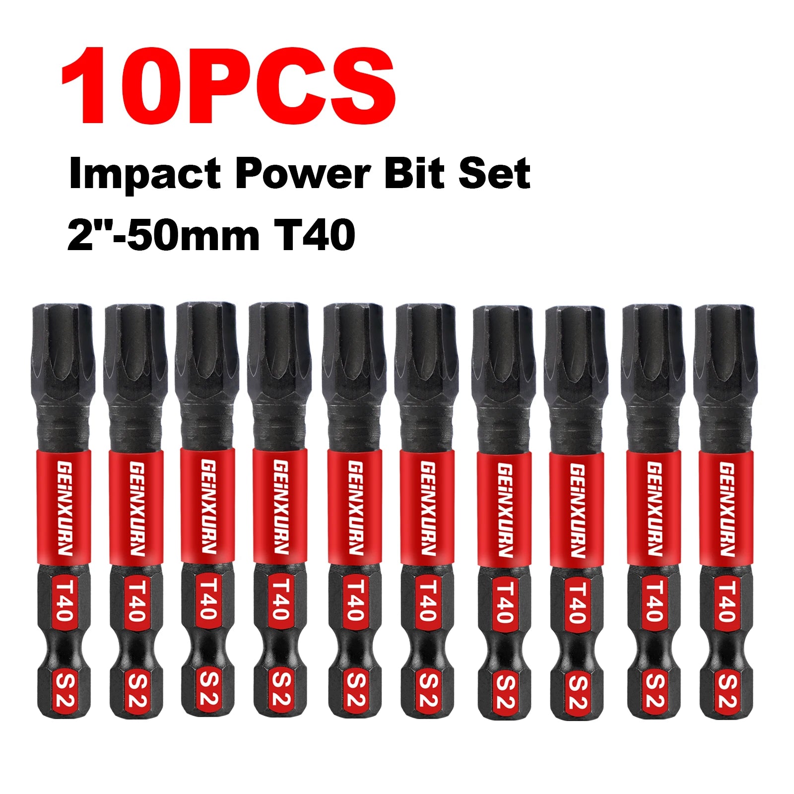 Geinxurn 2In S2 Magnetic T40 Torx Bits Set, Motorcycle Repair Tools & Suitable for Motorcycle Maintenance