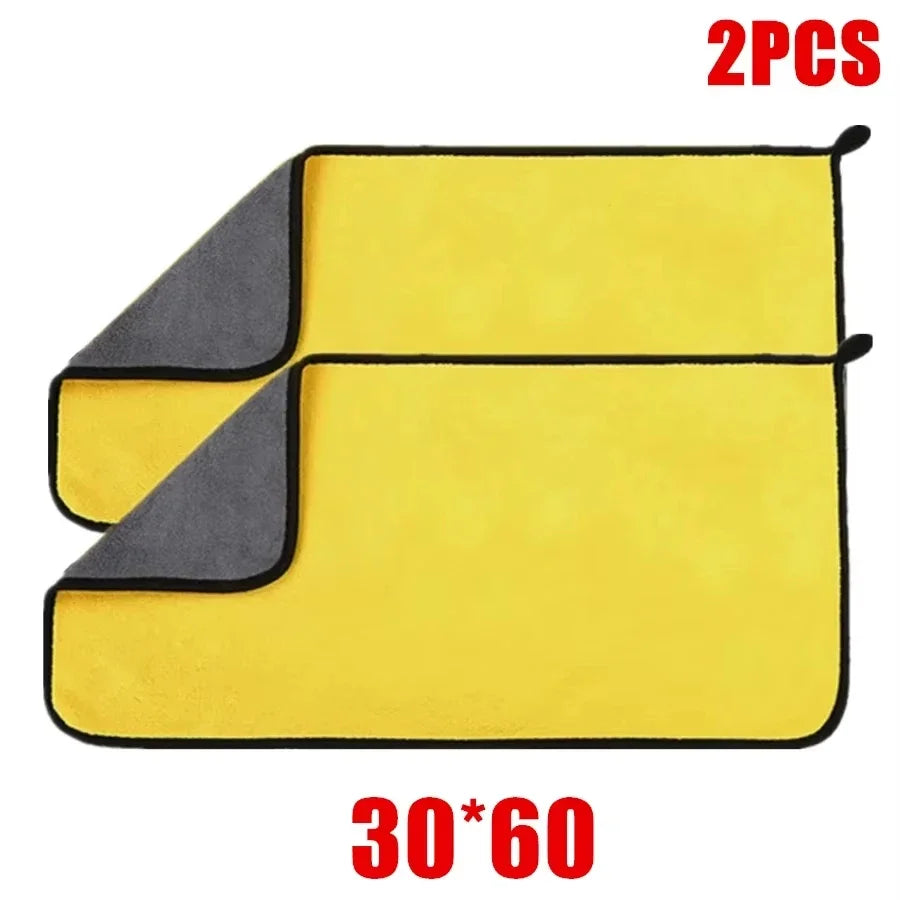 1/2/3/6/10pcs 30X60cm Microfiber Car Cleaning Towels Soft Quick Drying for Windows Mirrors Wiping Rags Double Layer Wash Cloth