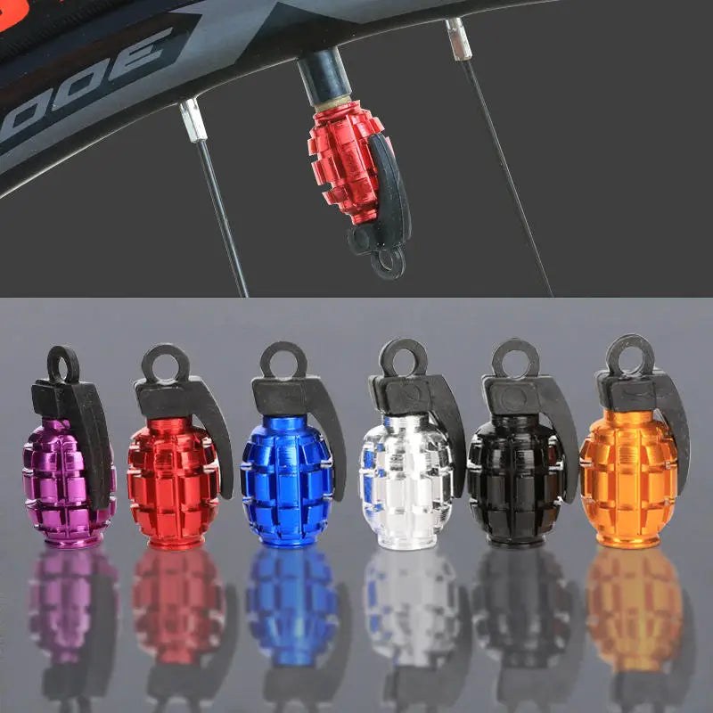 Valve Stem Caps Grenade Styling Universal Aluminum Alloy 4Pcs set Car Truck Motorcycle Wheel Tyre Accessories Bike Bicycle