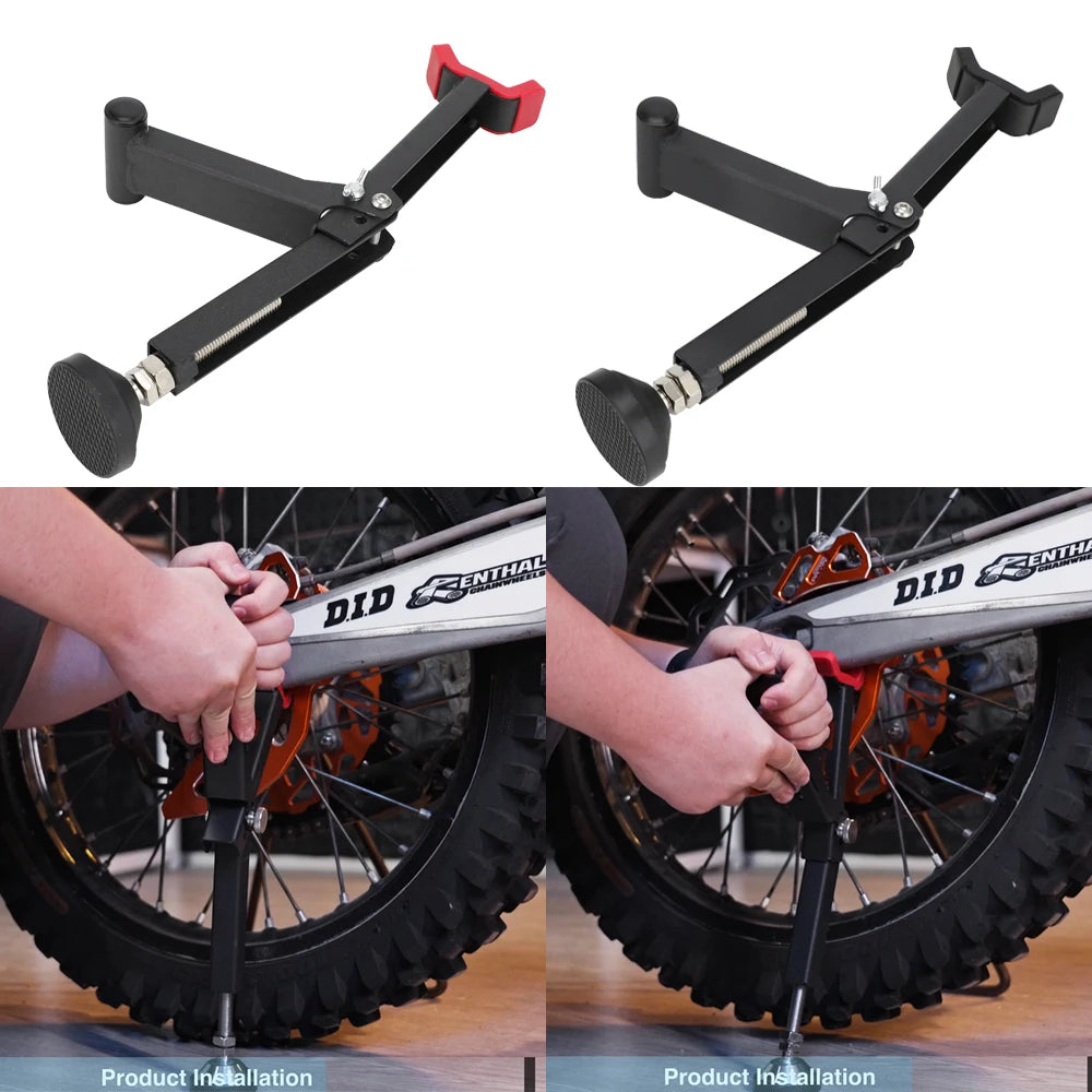 Paddock Stand Universal Motorcycle Wheel Stand Lift Portable Handle Single Sided Front Rear Support Foldable Tire Repairing Tool