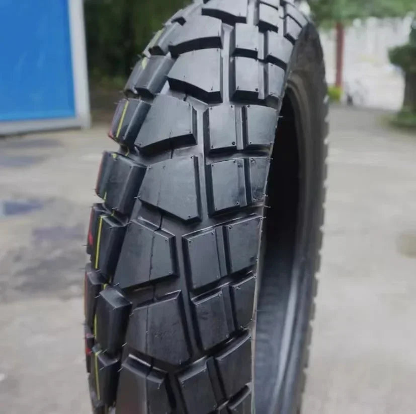 Off road motorcycle tires, front 80/100-19, rear 120/90-16, turtle back large pattern inner and outer tires