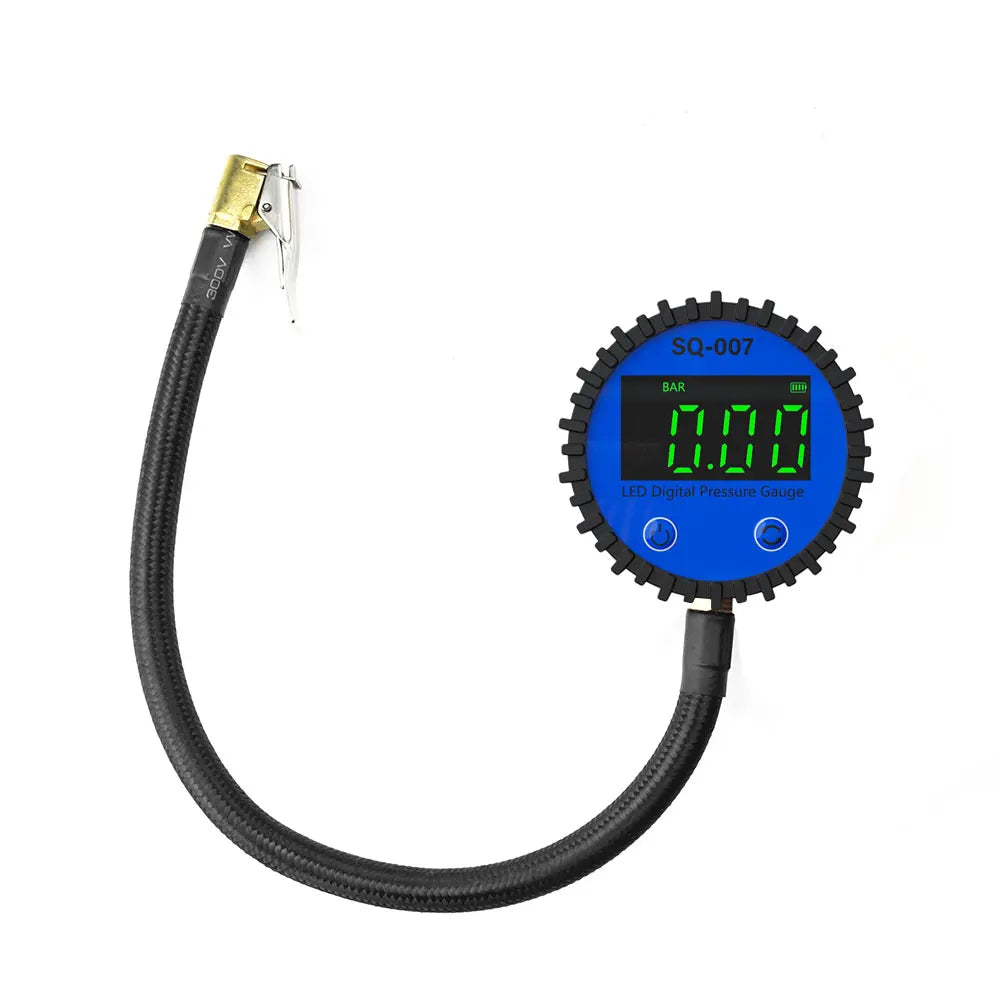 Car Motorcycle 0-255 PSI Tire Pressure Gauge LED Digital Display Inflation Hose Tire Pressure Monitor Pressure Gauge