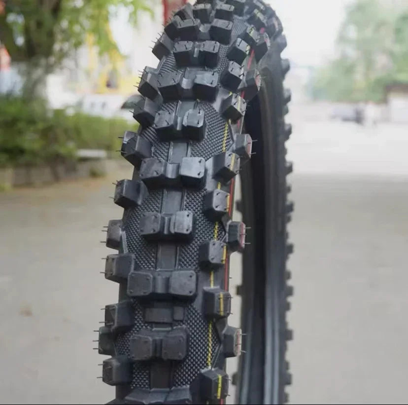 Off road motorcycle tires, front 80/100-19, rear 120/90-16, turtle back large pattern inner and outer tires