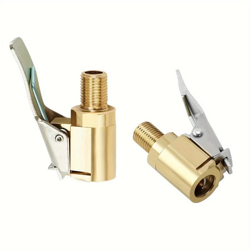 Universal Brass Locking Tyre Air Chuck Clip Adapter Automotive Grade Quick Inflation for Car Motorcycle Bike Accessories