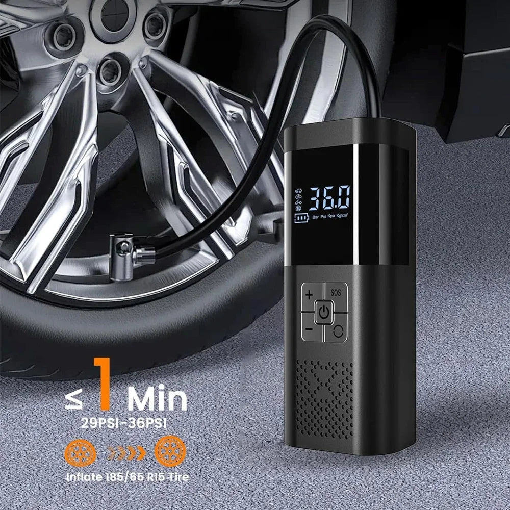 Motorcycle air pump, smart wireless digital tire inflator, emergency air compressor suitable for motorcycles, cars, and bicycles