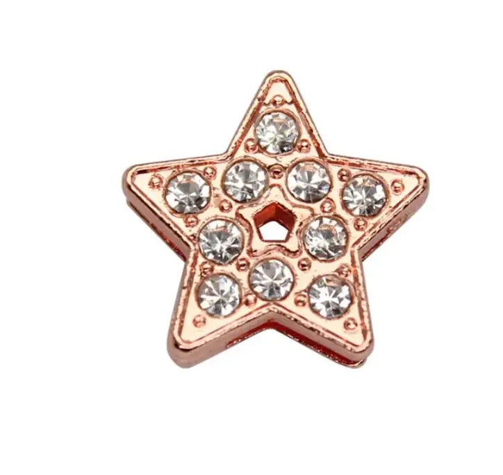 30PC/lot Hole 10MM Heart Star Slide Charm Paw Butterfly Crown DIY Charms for 10mm Bracelet Wristband Jewelry Making