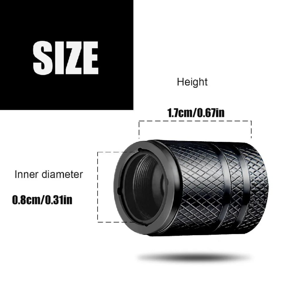 Aluminum Alloy Car Tire Valve Caps with Plastic Liner Universal Auto Motorcycle Bike Valve Dustproof Cover for Schrader Valve