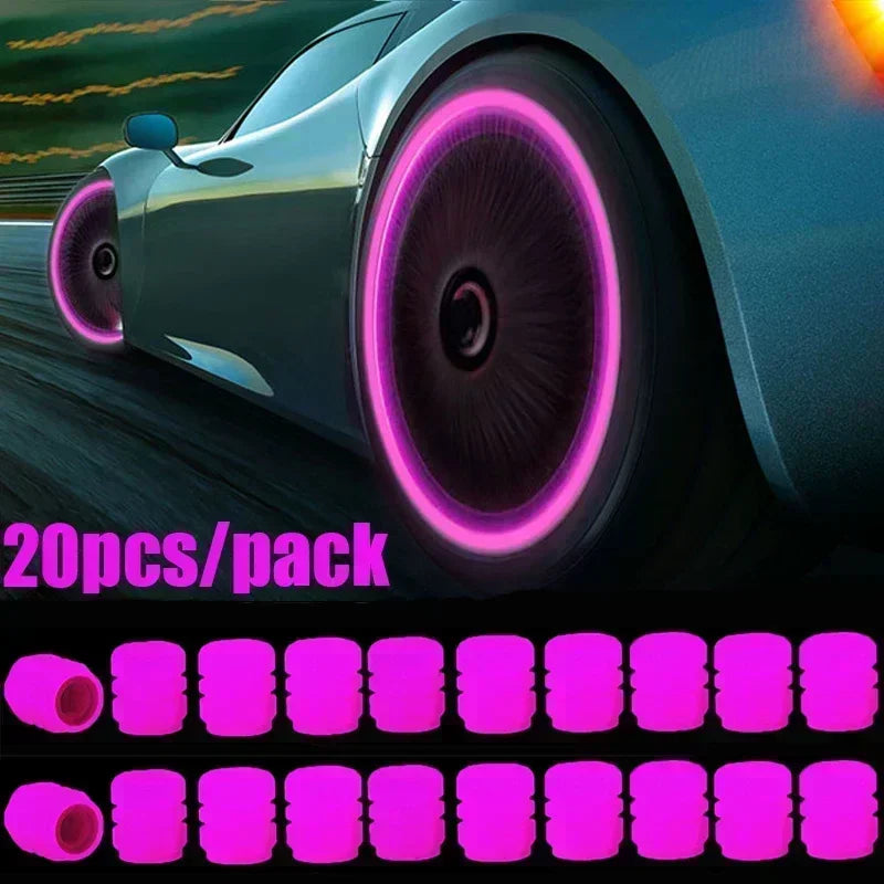 Motorcycle, bicycle wheel hub, valve cap, car luminous tire, valve cap, fluorescent green blue luminous