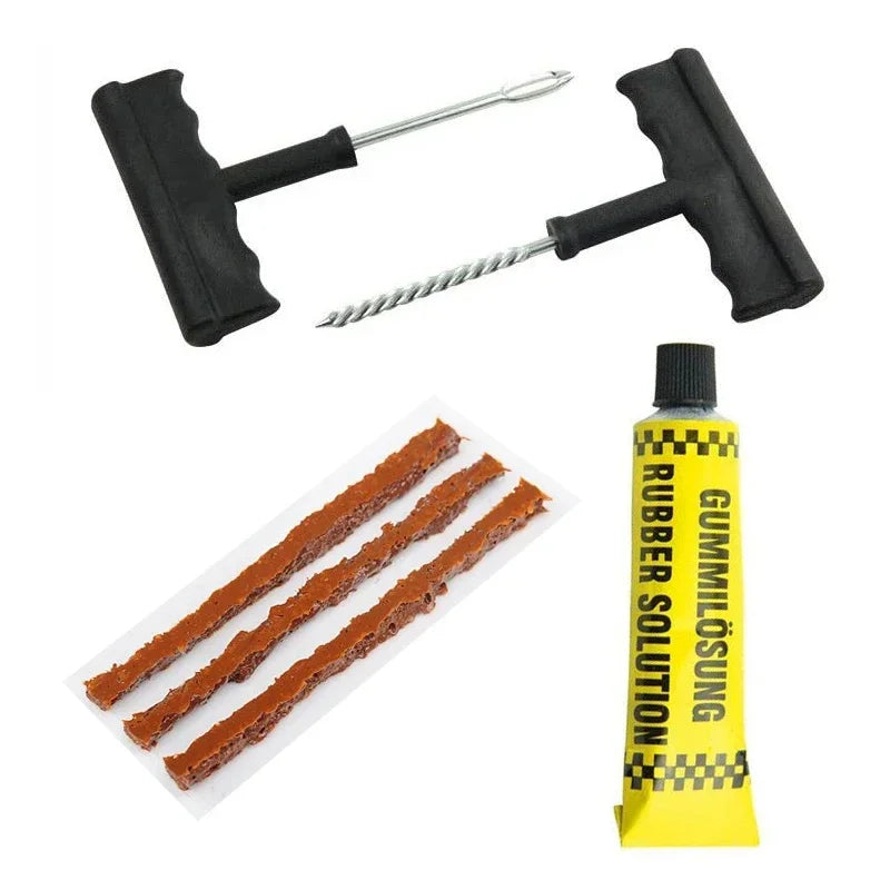 Roadside Emergency Tubeless Tire Puncture Repair Kit Rubber Plugs Insertion Tools for Auto Motorcycle Truck SUV ATV