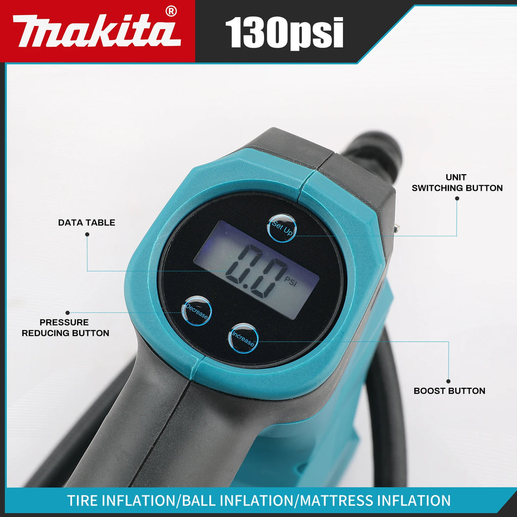 Makita DYS59 18V Battery Portable Air pump Lithium-Ion Cordless Inflator For Car Tyre Inflator Electric Motorcycle Pump