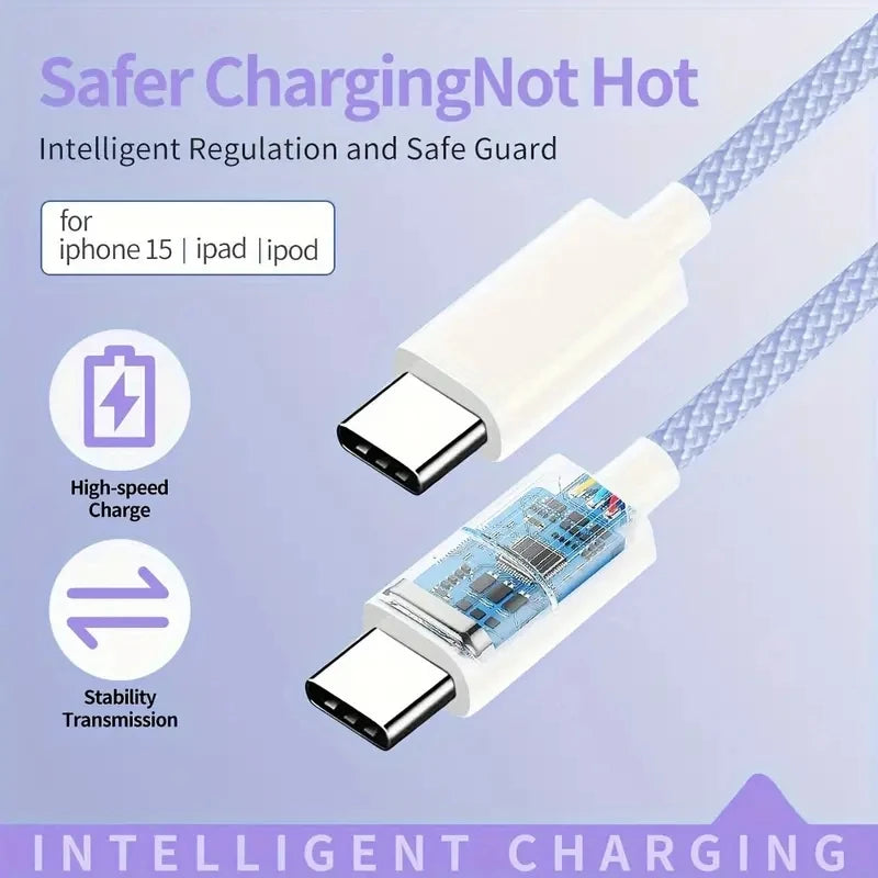 PD 60W Fast Charger USB C To Type C Cable For iPhone 15 16 17 Pro Max Quick Charging For Samsung S26 Xiaomi USB C Charger Cable
