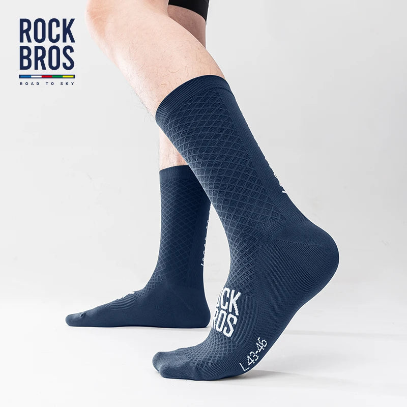 ROCKBROS Cycling Socks Breathable Professional Sport Socks Comfortable High-elastic Outdoor Bicycle Socks shock-absorbing 2Pairs