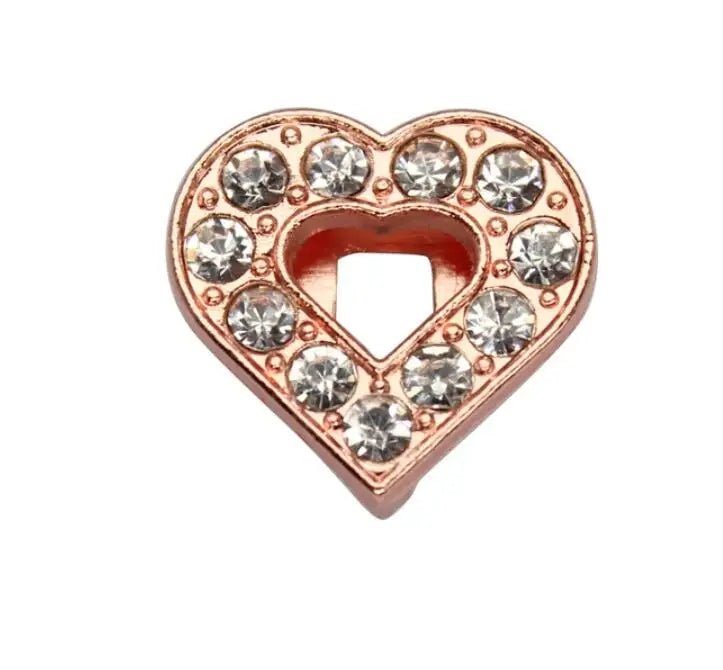 30PC/lot Hole 10MM Heart Star Slide Charm Paw Butterfly Crown DIY Charms for 10mm Bracelet Wristband Jewelry Making