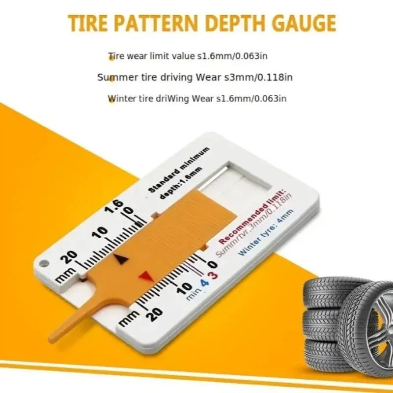 1PC Portable Tire Tread Depth Gauge 0-20mm Vernier Caliper Ruler for Car Motorcycle Truck Maintenance