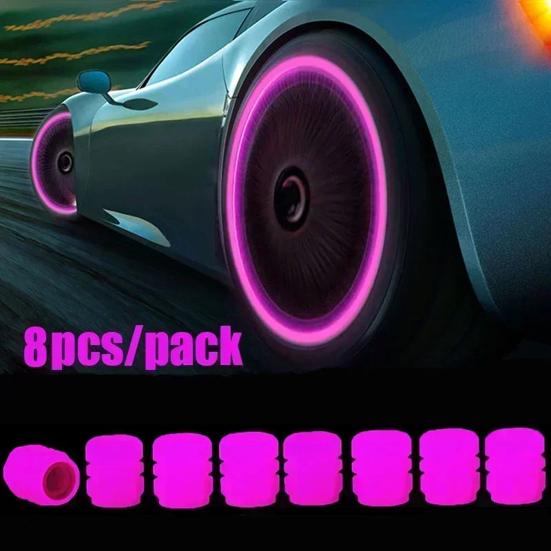 Motorcycle, bicycle wheel hub, valve cap, car luminous tire, valve cap, fluorescent green blue luminous