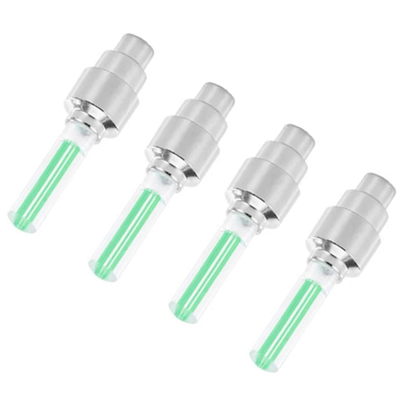 2/4Pcs Car Motorcycle Bicycle Tire Valve Caps Light LED Neon Flash Lamp Waterproof Tyre Universal Wheel Lights Car Accessories