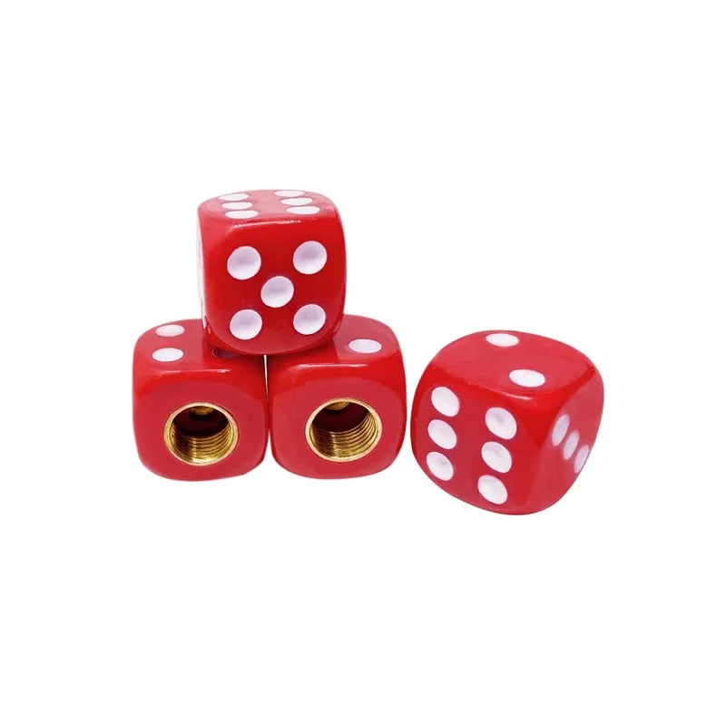 Dice Valve Cap Acrylic Motorcycle Wheel Stem Cover Bicycle Dustproof Stem Cap Multicolored Tire Cap for Bike Car Bicycle Truck