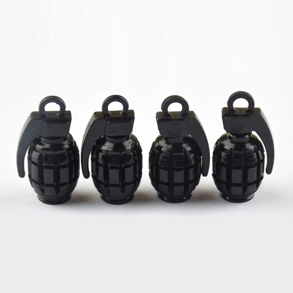 Valve Stem Caps Grenade Styling Universal Aluminum Alloy 4Pcs set Car Truck Motorcycle Wheel Tyre Accessories Bike Bicycle