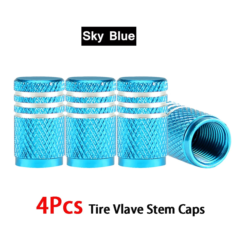 DSYCAR 4Pcs/Lot Universal Alu-Alloy Tire Valve Caps for Car Truck Motorcycle Bicycle Valve Stem Cover Tire Accessories