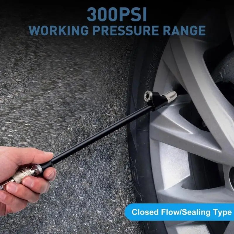 2PCS Heavy Duty Tires Inflation Rod with Quick Connectors Extended Truck Tires Repair Tool for Car & Motorcycle Tires H9EE