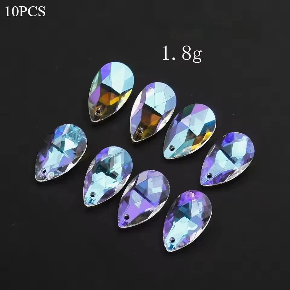 10pcs 20mm Crystal Beads DIY Suncatcher Making Pendant Moon Star Chandelier Parts Lamp Bead Charms for Necklace Earrings Jewelry
