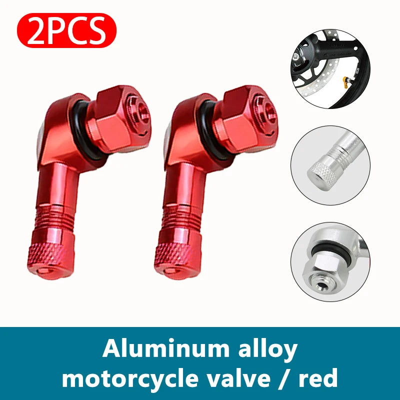 SEAMETAL 1/2pcs Universal Motorcycle Wheel Tire Valves Stem Cap Air Tire Cover 90 Degree CNC Aluminum Tubeless Valve Stems