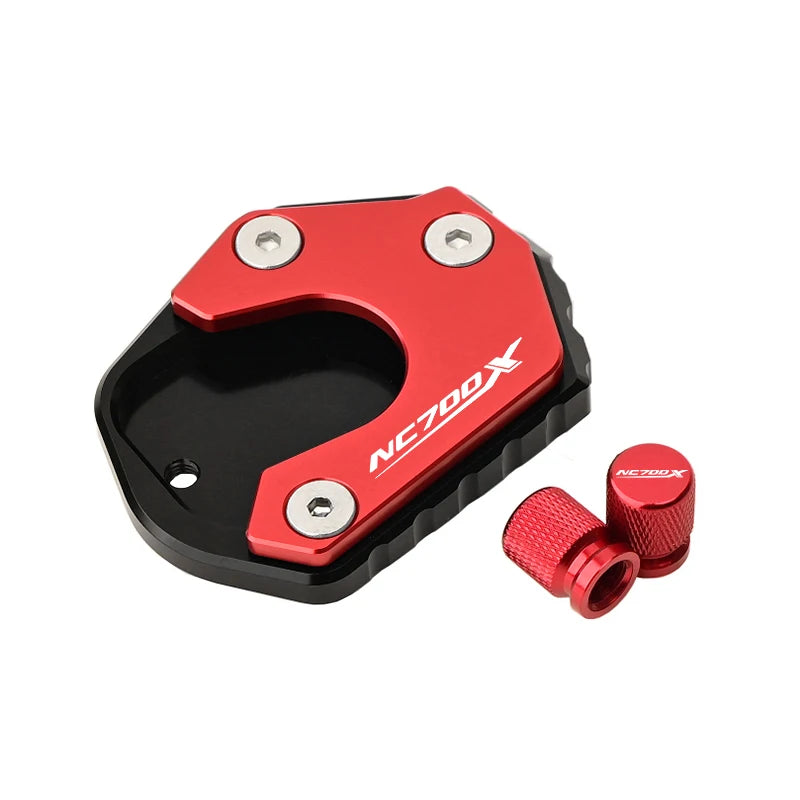 Kickstand Side Stand Foot Extension Pad & Tire Valve Cap New Fit For HONDA NC700X NC700 X  NC 700 X Motorcycle CNC Accessories