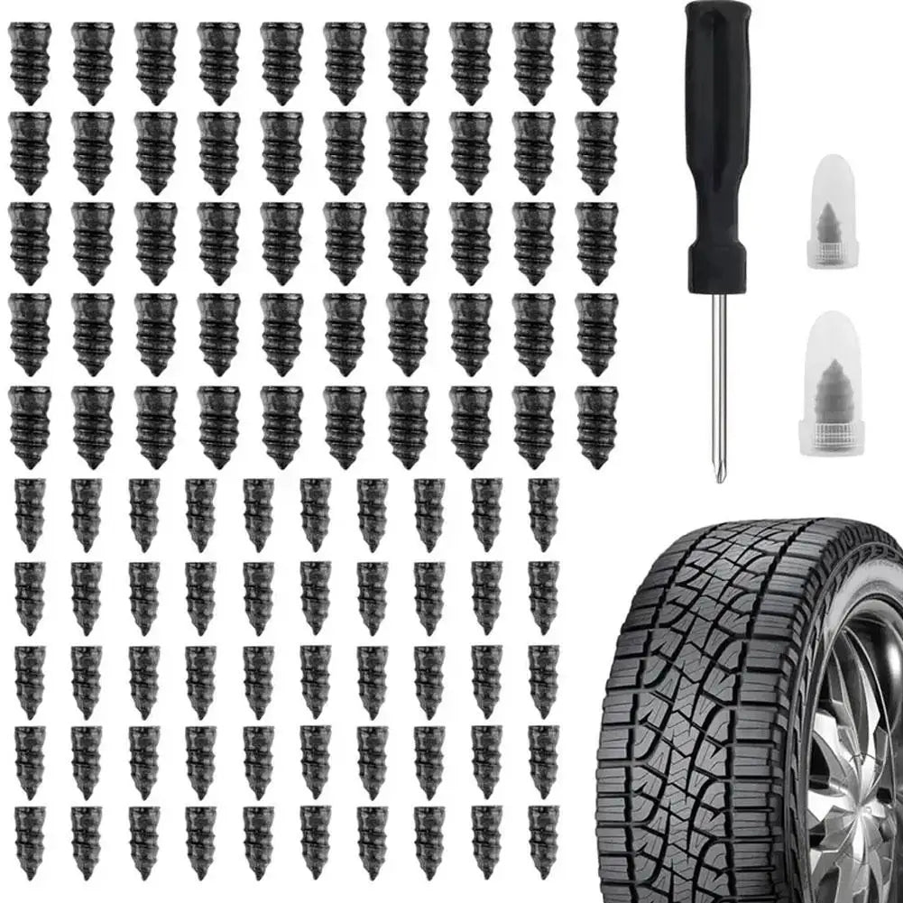 Car Vacuum Tyre Repair Nails Tool Set Rubber Tire Puncture Repair Kit with Repair Glue for Cars Truck Motorcycle