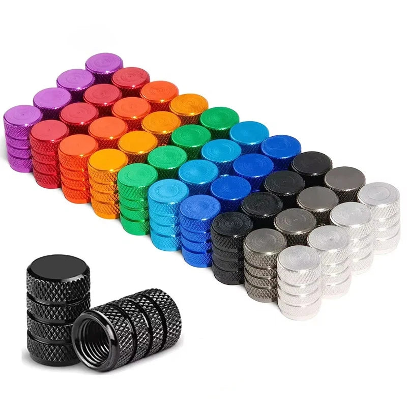 Aluminum Alloy Tire Valve Stem Caps 4 Pcs Universal Stem Covers for Cars Motorcycles and Bikes Auto Tire Accessoires