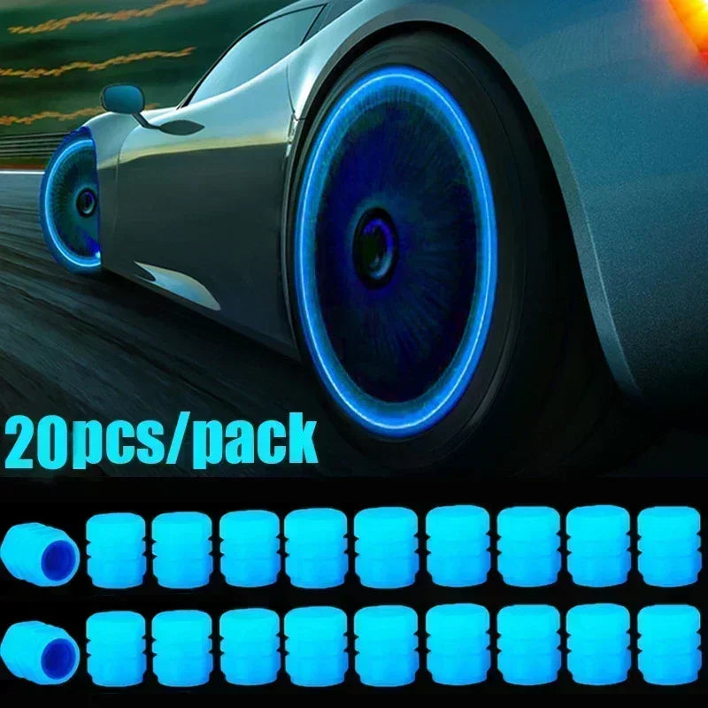 Motorcycle, bicycle wheel hub, valve cap, car luminous tire, valve cap, fluorescent green blue luminous