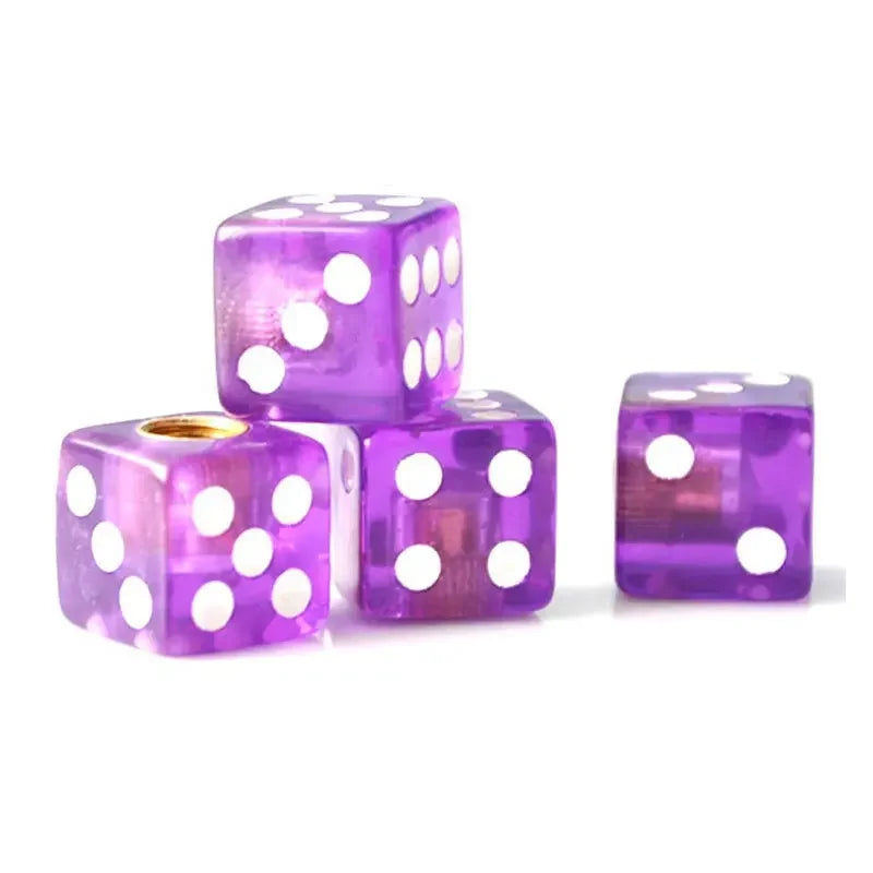 Dice Valve Cap Acrylic Motorcycle Wheel Stem Cover Bicycle Dustproof Stem Cap Multicolored Tire Cap for Bike Car Bicycle Truck