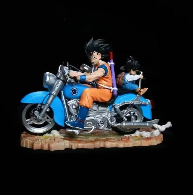 Dragon Ball Super Saiyan Gk Figure Goku Gohan Motorcycle Rotatable Tires Boxed Collectible Model Decor For Anime Collectors