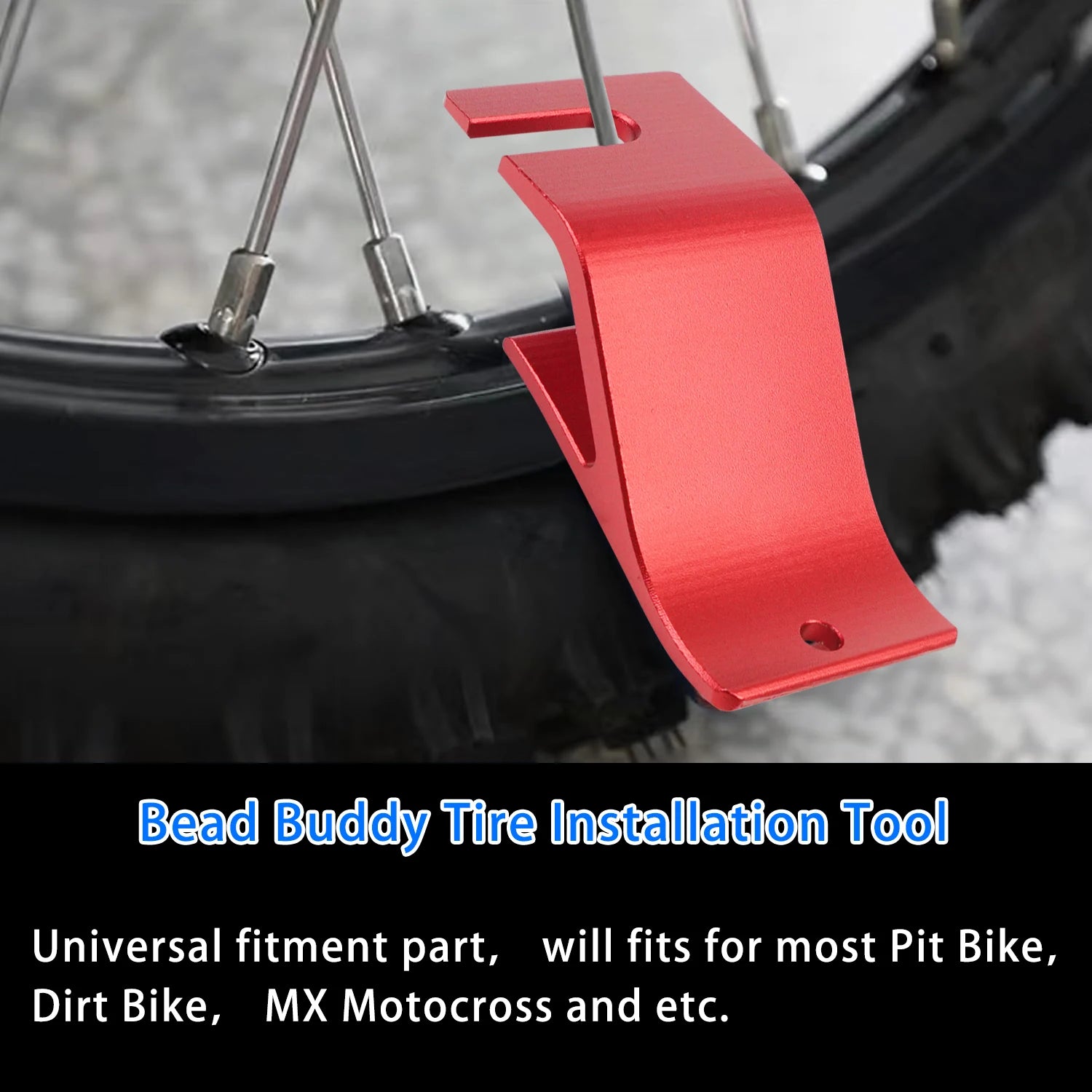 Motorcycle Tire Bead Bracket Holder Hook Buddy, Tire Change Installation Assistance Tool for Motorcycle/ Off-Road/ Dirt Bike