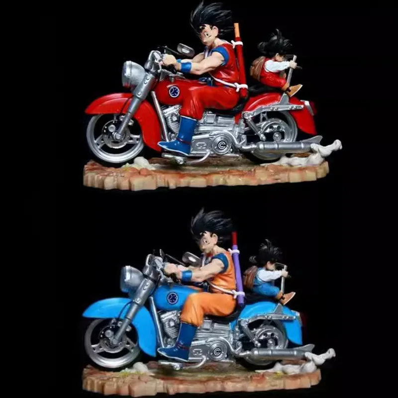 Dragon Ball Super Saiyan Gk Figure Goku Gohan Motorcycle Rotatable Tires Boxed Collectible Model Decor For Anime Collectors