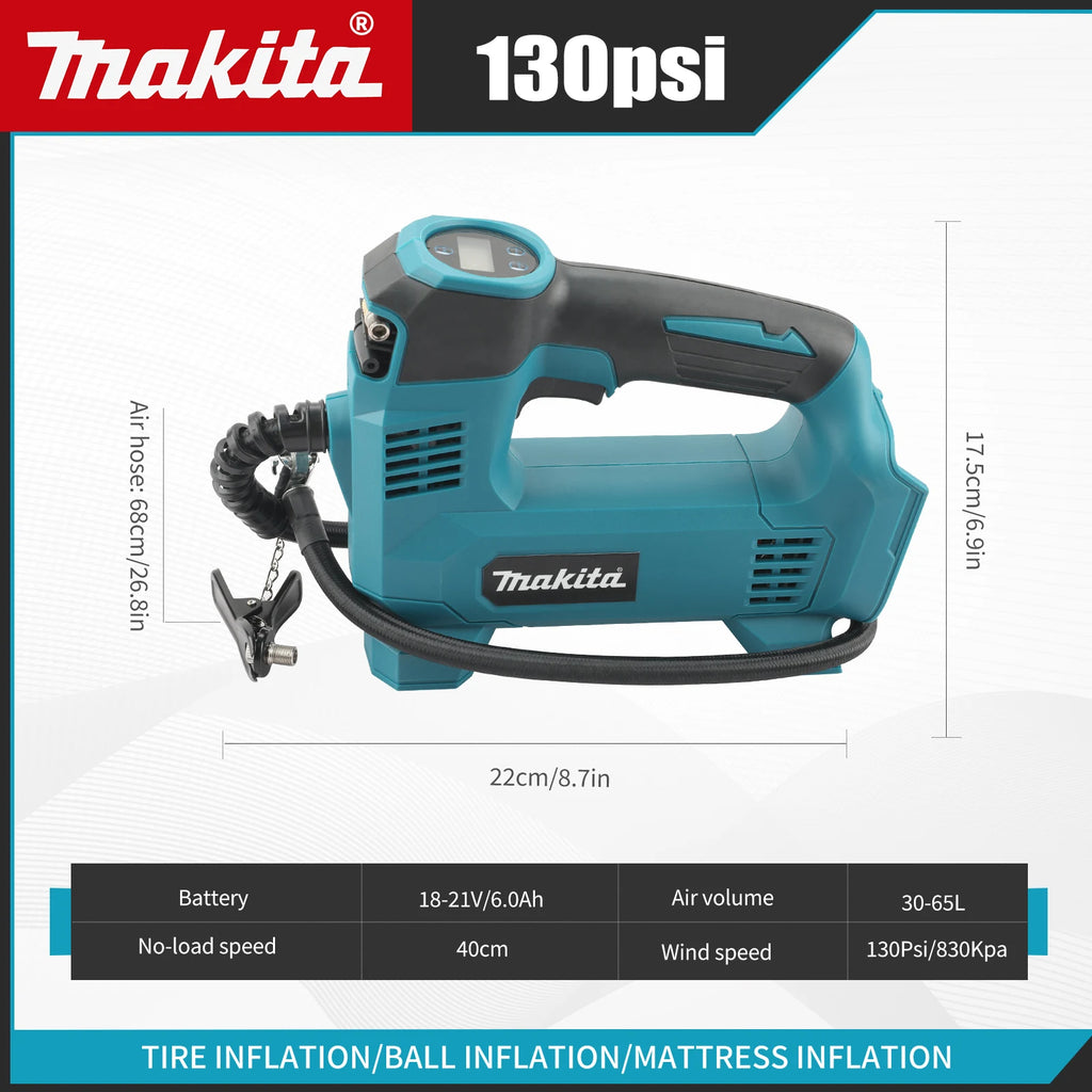 Makita DYS59 18V Battery Portable Air pump Lithium-Ion Cordless Inflator For Car Tyre Inflator Electric Motorcycle Pump