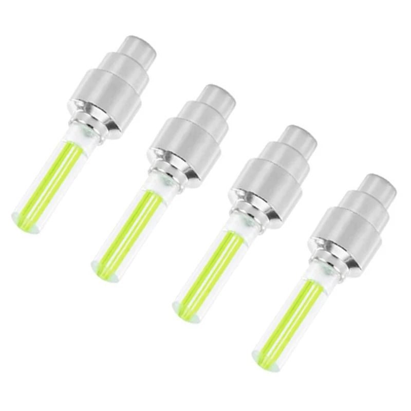 2/4Pcs Car Motorcycle Bicycle Tire Valve Caps Light LED Neon Flash Lamp Waterproof Tyre Universal Wheel Lights Car Accessories